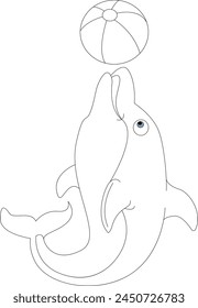 cute dolphin coloring page for kids