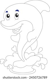 cute dolphin coloring page for kids