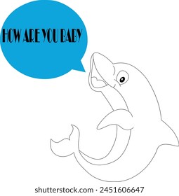 cute dolphin coloring page for kids