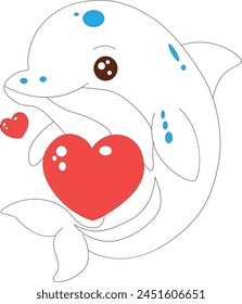 cute dolphin coloring page for kids