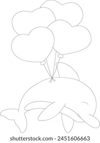 cute dolphin coloring page for kids