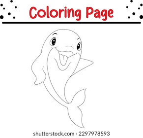 Cute Dolphin coloring pages for kids