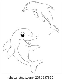 Página Cute Dolphin colorear para niños 