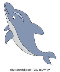 Cute Dolphin fish cartoon character