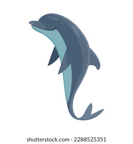 Cute dolphin in flat style on white background vector illustration