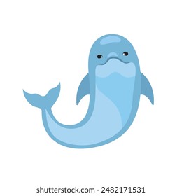 cute dolphin front view isolated