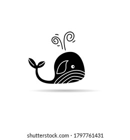 cute dolphin icon on white background vector