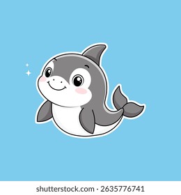 Cute Dolphin Isolated Background Vector