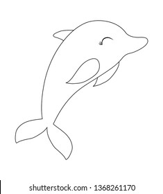cute dolphin isolated icon