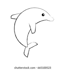 cute dolphin isolated icon
