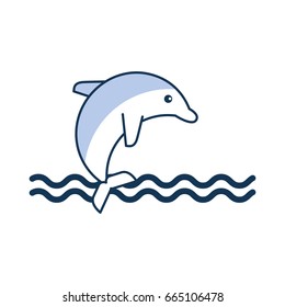 cute dolphin isolated icon