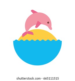 cute dolphin isolated icon