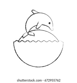 cute dolphin isolated icon