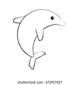 cute dolphin isolated icon