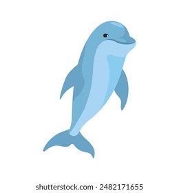 cute dolphin jumping aquatic animal isolated