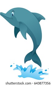 Cute dolphin jumping up illustration