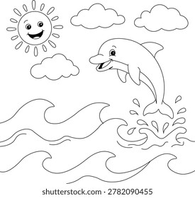 Cute Dolphin Jumping in