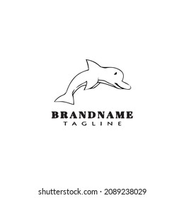 cute dolphin logo icon vector modern vector illustration