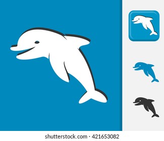 cute dolphin logo vector app.illustration