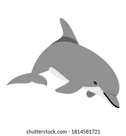 Cute dolphin movement concept icon. Ocean animal vector illustration design