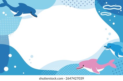 Material bonito do quadro da ilustração do oceano do golfinho