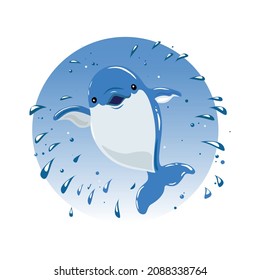 Cute dolphin on a white background	