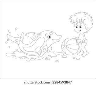 página del libro de juego de delfines lindos