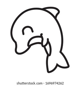 cute dolphin sea life animal line style vector illustration design