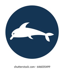 cute dolphin silhouette icon