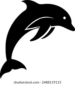 Eine süße Delfin Silhouette Vektorgrafik 