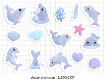 delfín lindo, hoja adhesiva para delfines y libro de recortes