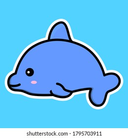 Dibujo vectorial de pegatinas de delfines