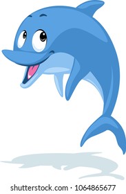 Cute Dolphin Vector Illustration Flat Design Stock Vector (Royalty Free ...