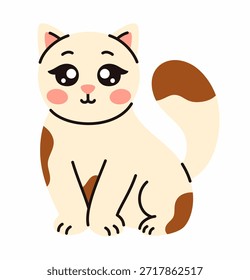 Lindo gato doméstico. Ilustración vectorial plana.