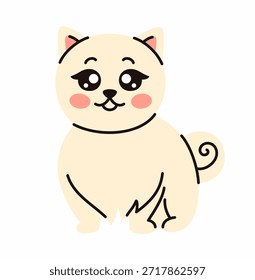 Cachorro doméstico bonito. Ilustração de vetor plano.