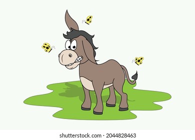 cute donkey animal cartoon illustration