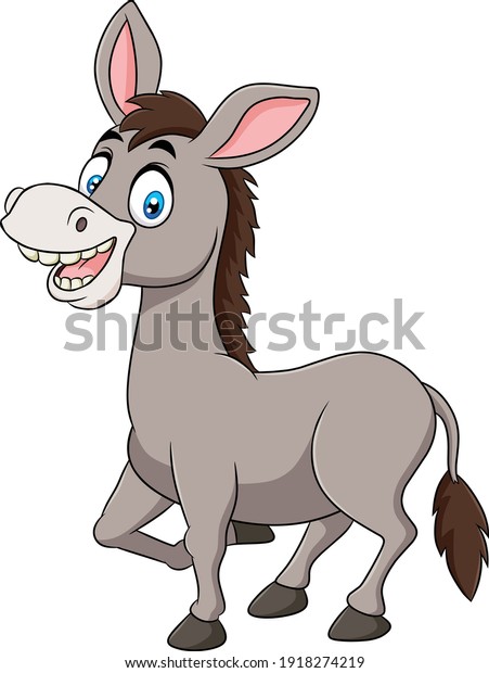 Cute Donkey Animal Cartoon Illustration Stock Vector (Royalty Free ...