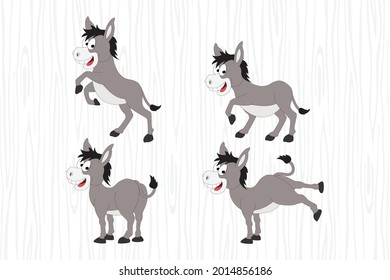 cute donkey animal cartoon vector illustration