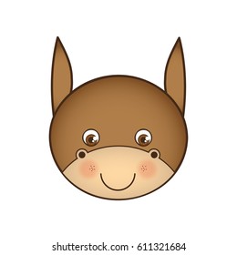 cute donkey animal head expression, vector illustration