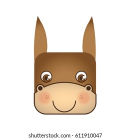 cute donkey animal head expression, vector illustration