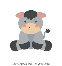 cute donkey animal isolated design