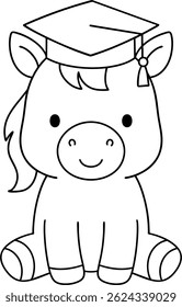 Um animal bonito, vestindo boné de formatura, simbolizando realização e celebração