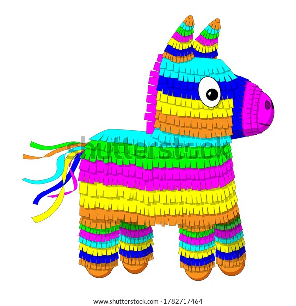 Cute Donkey Bright Mexican Colors Stock Vector (Royalty Free) 1782717464