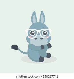 Cute donkey cartoon.