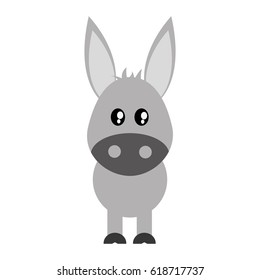 cute donkey cartoon icon