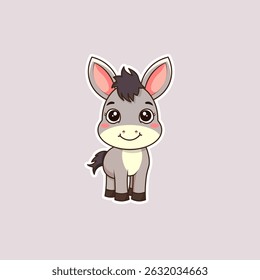 Adesivo bonito do desenho animado do burro.