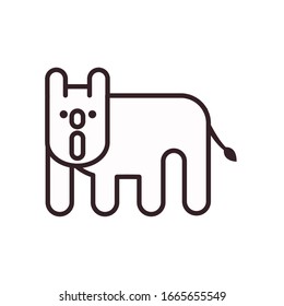 Cute donkey cartoon line style icon design, Animal zoo life nature character childhood and adorable theme Vector illustration