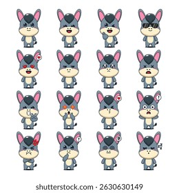 Ilustração de personagem bonitinho do mascote do burro