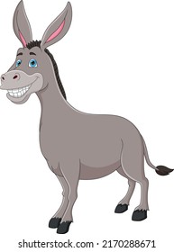 cute donkey cartoon on white background