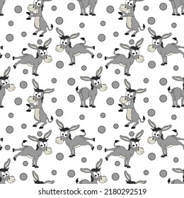 cute donkey cartoon pattern design